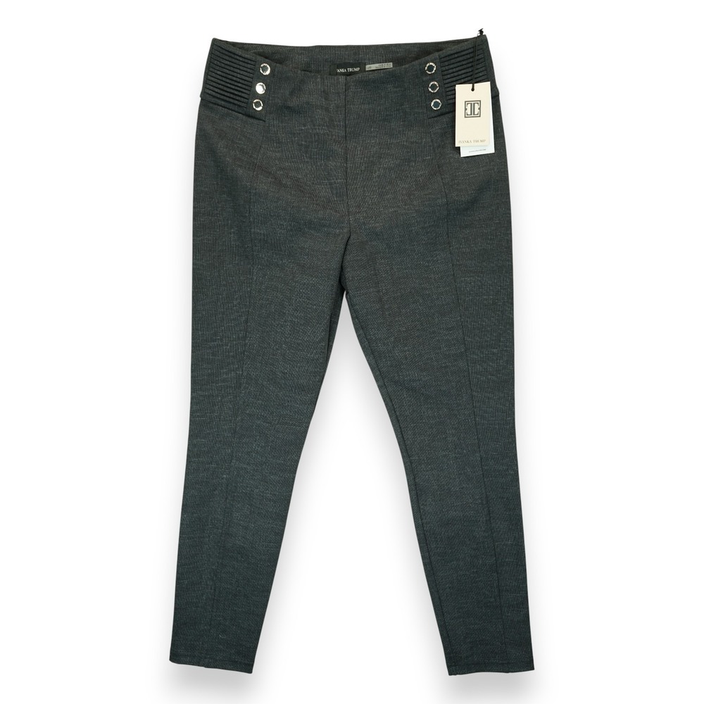 NWT Ivanka Trump Gray Pants Pull On Size Large Elastic Waist‎